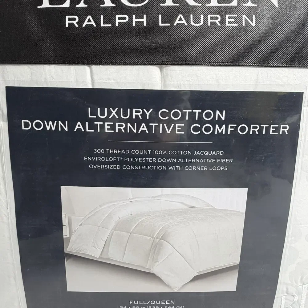 Ralph Lauren Jacquard Cotton 300 Thread Count Down Alternative Comforter - Queen